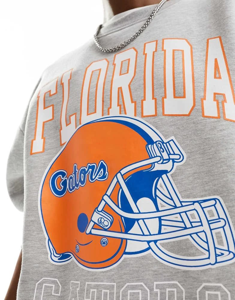Daisy Street Daisy Street oversized sweatshirt with vintage Florida graphic in grey marl 2