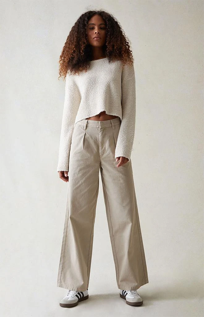 PacSun Tan Wide Leg Trousers 1