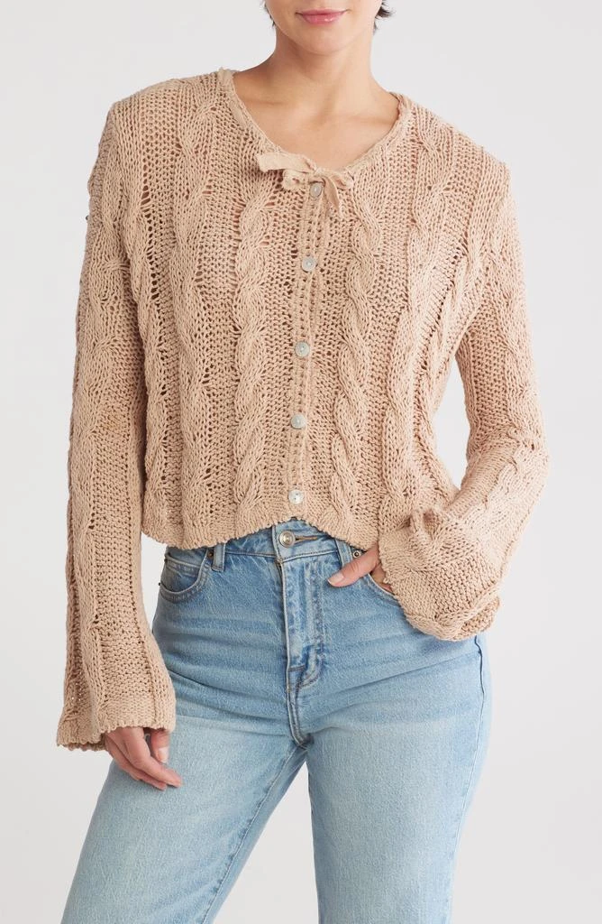 Free People Robyn Cotton Blend Crop Cardigan 1