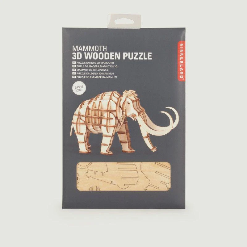 Kikkerland Mammoth 3D Puzzle Wood KIKKERLAND 2