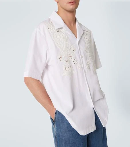 Valentino Embroidered cotton poplin bowling shirt 5