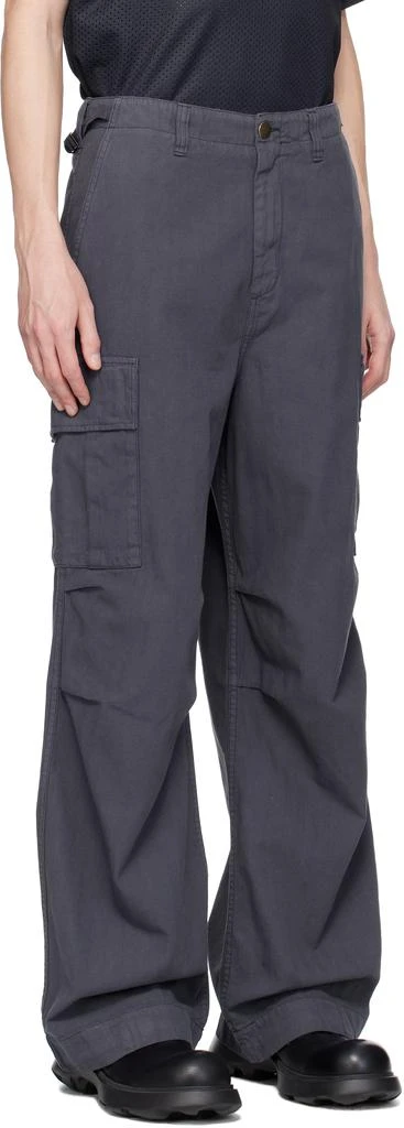 Palmes Blue Herringbone Cargo Pants 2