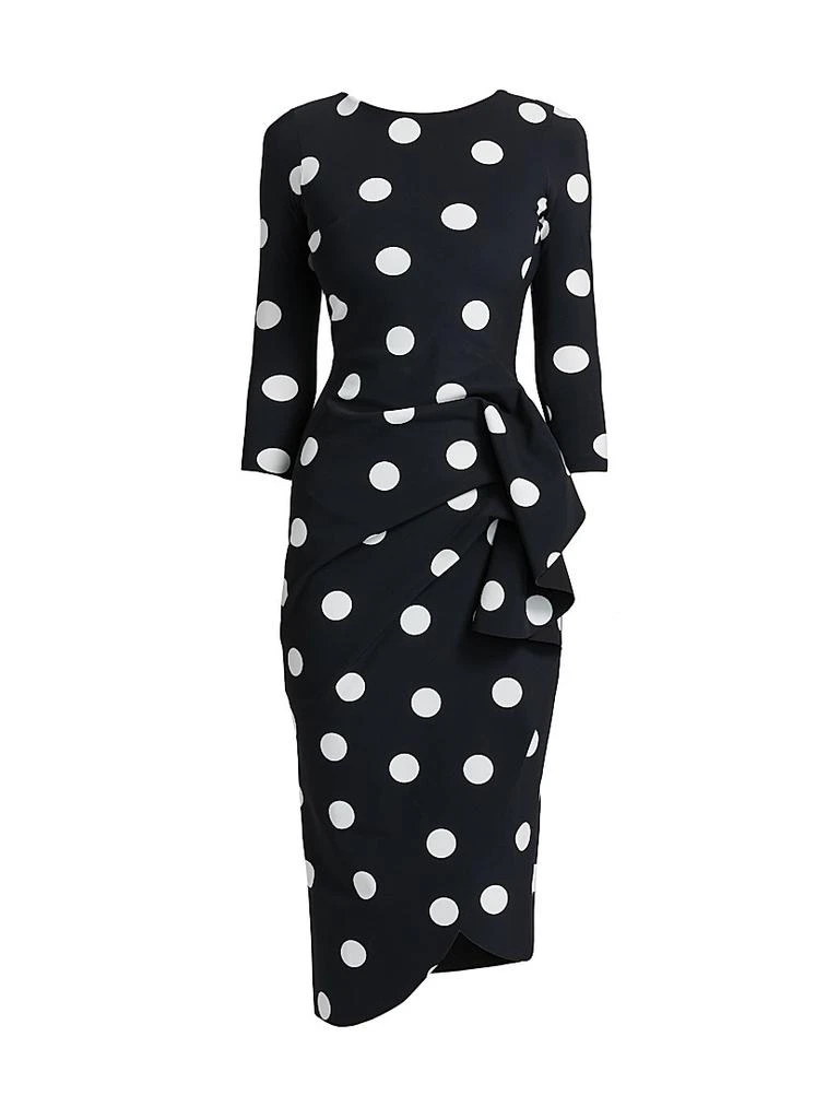 Chiara Boni Wang Polka Dot Draped Sheath Dress 1