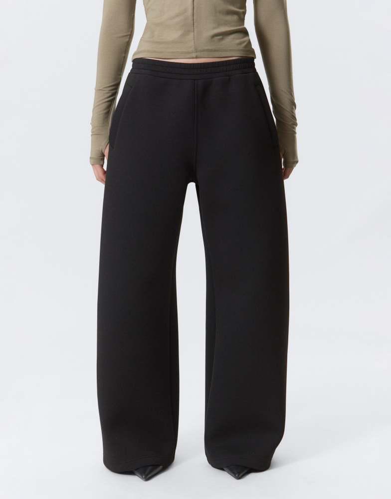 Weekday Weekday scuba wide leg sweatpants in black