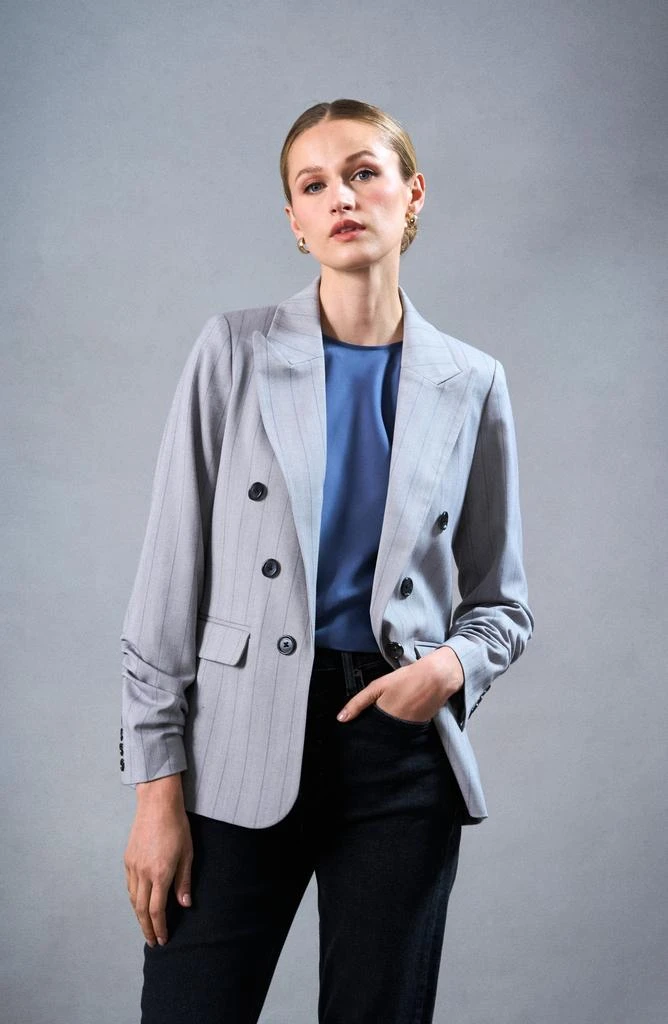 Halogen Pinstripe Open Front Blazer 8