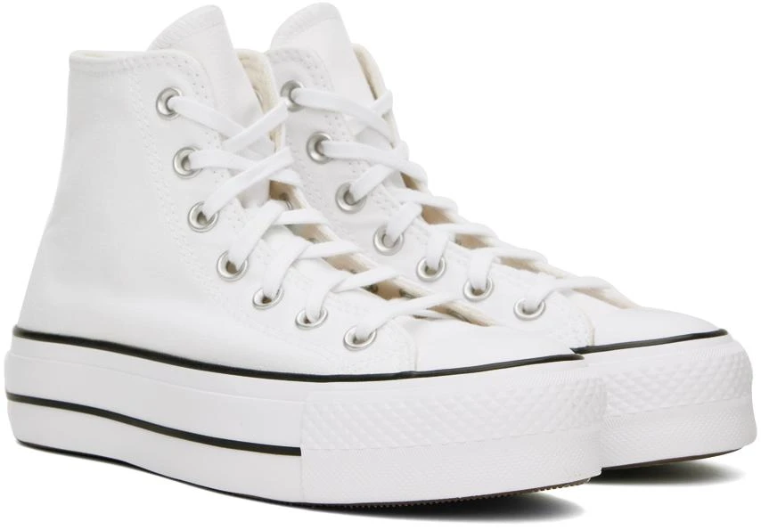 Converse White Chuck Taylor All Star Canvas Platform High Top Sneakers 4
