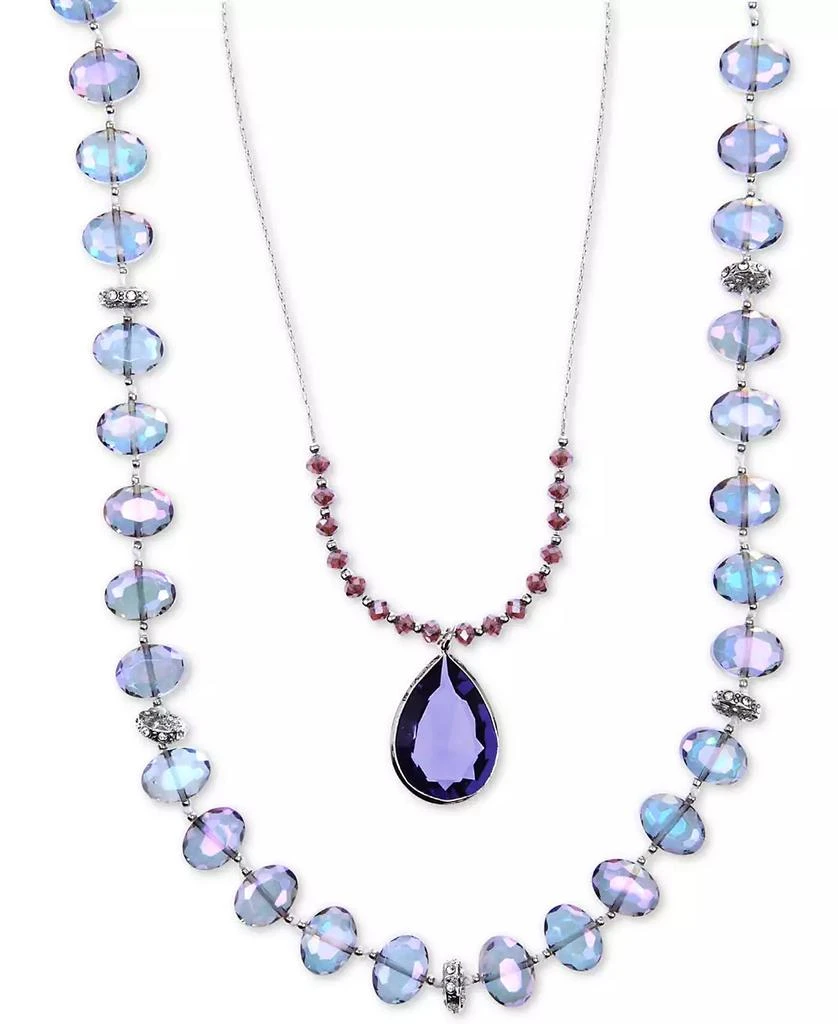 Lonna & Lilly Silver-Tone Blue Bead 2-in-1 Necklace 1