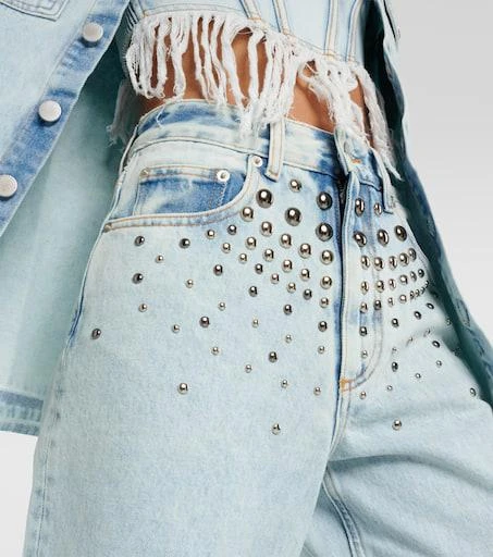 Alessandra Rich Embellished straight jeans 4