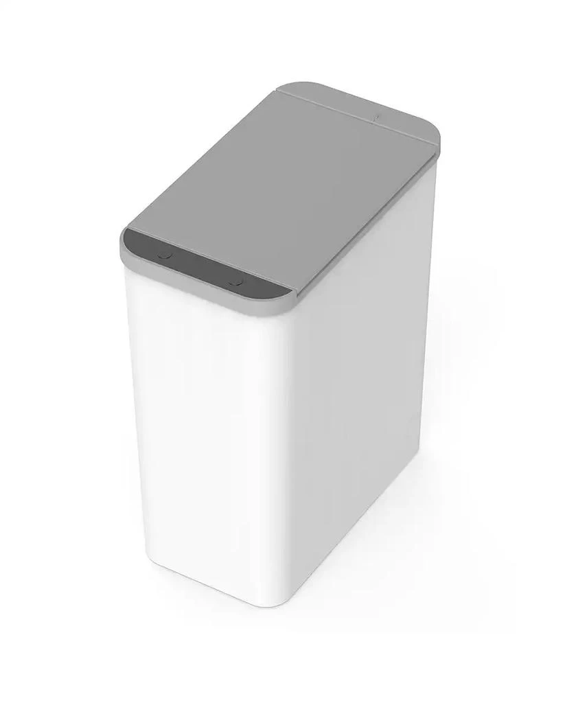 NINESTARS Automatic Motion Sensor Slim Trash Can with Hidden Toilet Brush For Bathroom