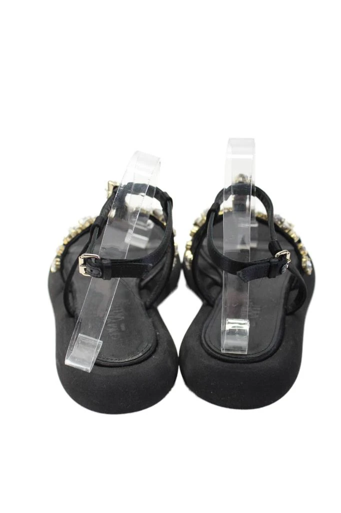 Giambattista Valli Womens Black Crystal Embellished Platform Sandals Shoes 3