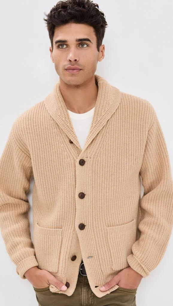 Marcus Wool-Cashmere Shawl Collar Crew