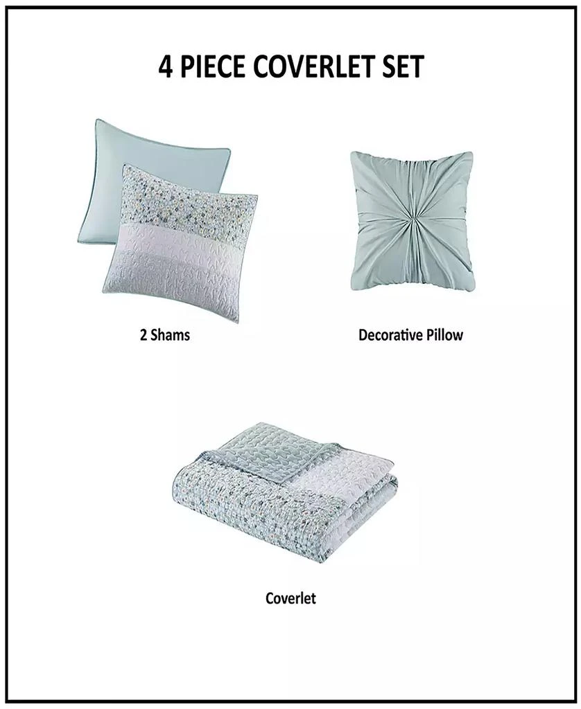 Macy's Caralie Seersucker 4 Piece Quilt Set 22