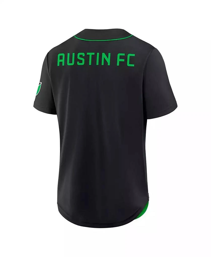 Fanatics Men
s Black Austin FC Injury Time Baseball Jersey 2