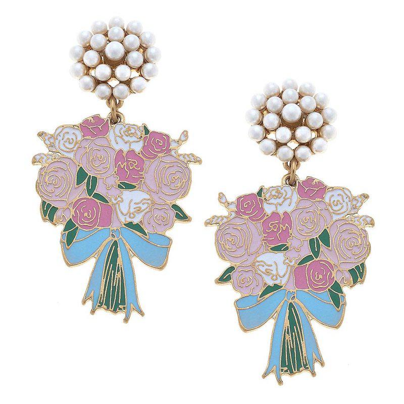 Canvas Style Women's Laney Enamel Cluster Earrings