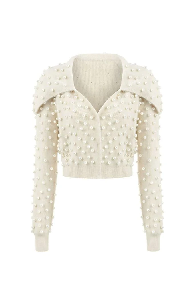 Nocturne Nocturne - Wide Neck Knit Polo Top 5