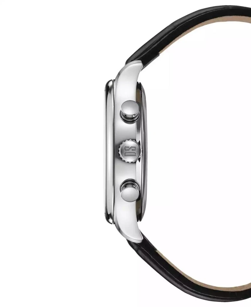 Certina Men's Swiss Chronograph DS-8 Moon Phase Black Leather Strap Watch 42mm 3