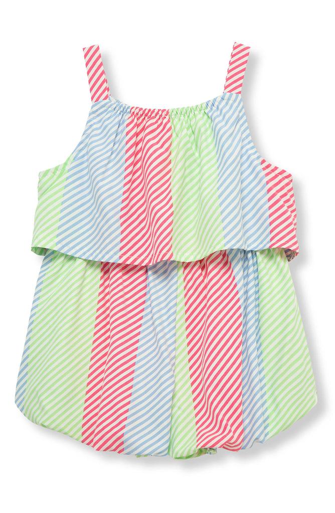 Habitual Stripe Bow Accent Bubble Romper