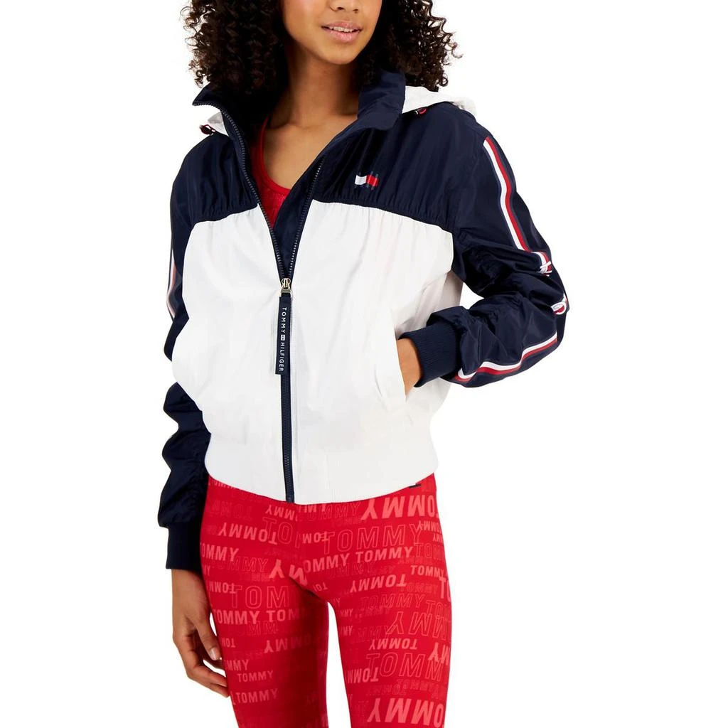 Tommy Hilfiger Tommy Hilfiger Womens Light Weight Hooded Windbreaker Jacket 1