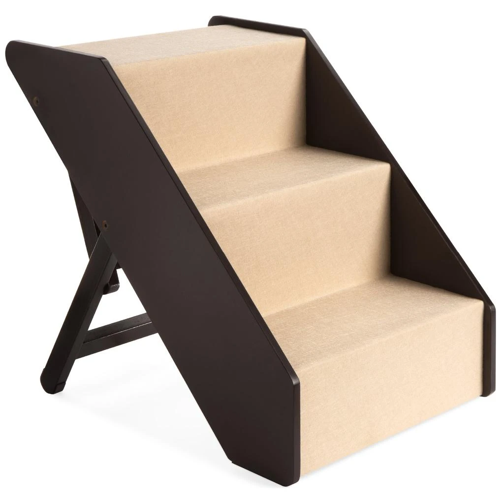 Shop Foldable Adjustable, Wide Wooden Carpeted Pet Stairs for