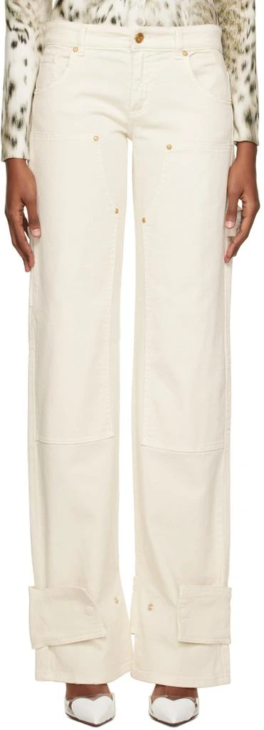BLUMARINE Off-White Cargo Jeans 1