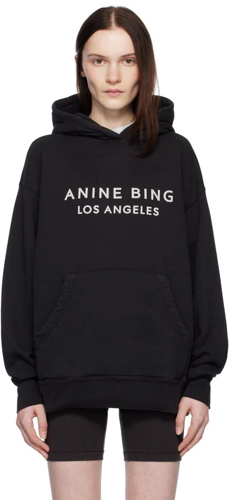 ANINE BING Black 'Anine Bing' Alto Hoodie 1
