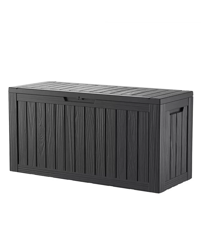 Chic Crate - 46.3

 W 80 Gallons Water Resistant Resin Lockable Deck Box in Black 7