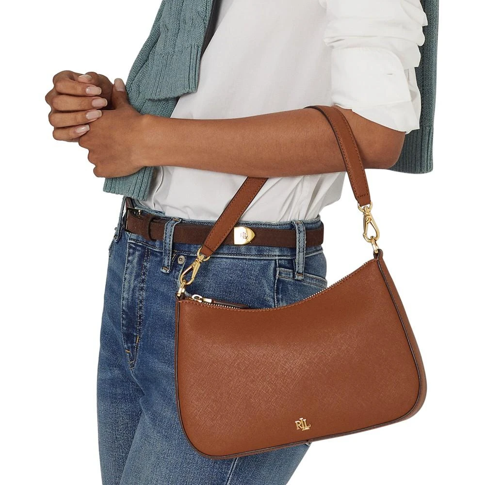 Lauren Ralph Lauren Women's Crosshatch Leather Medium Danni Shoulder Bag 1