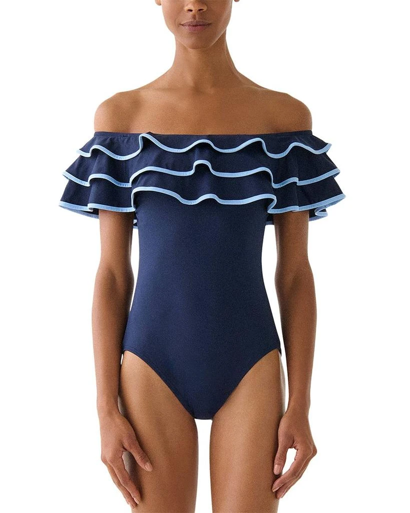 Kate Spade Ruffled One Piece Swimsuit 1