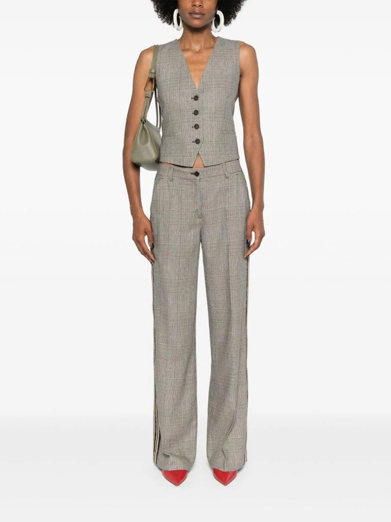 Parosh BROWN HOUNDSTOOTH TROUSERS WITH STRIPES 4