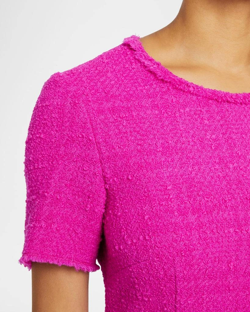 Santorelli Manta Fringe-Trim Ruffle Tweed Mini Dress 4