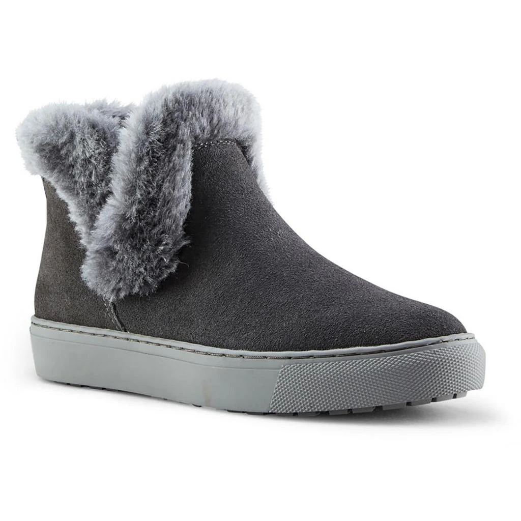 Cougar Duffy Womens Faux Leather Faux Fur Trim Ankle Boots 6
