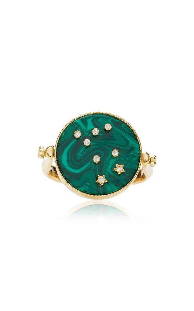 L'ATELIER NAWBAR L'Atelier Nawbar - 3-in-1 Cosmic Love 18K Yellow Gold Diamond; Malachite Pinky Ring - Green - US 6 - Moda Operandi - Gifts For Her 1