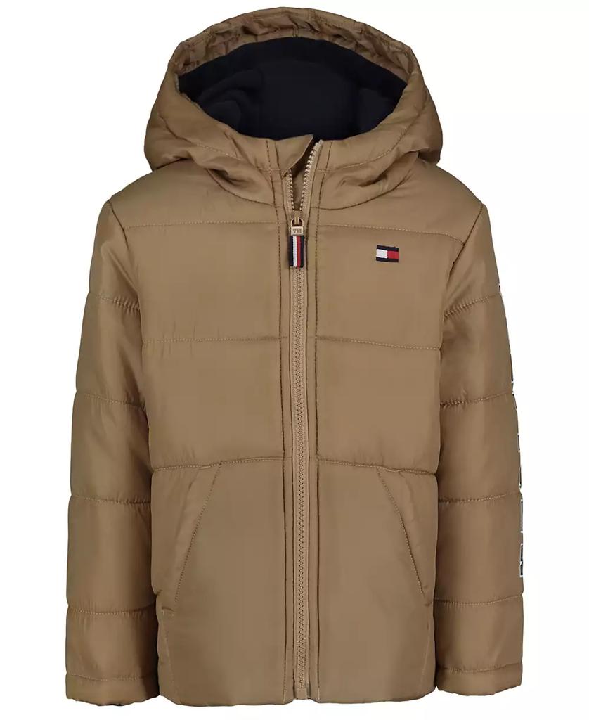 Tommy Hilfiger Toddler and Little Boys Hilfiger Sleeve Graphic Puffer Jacket