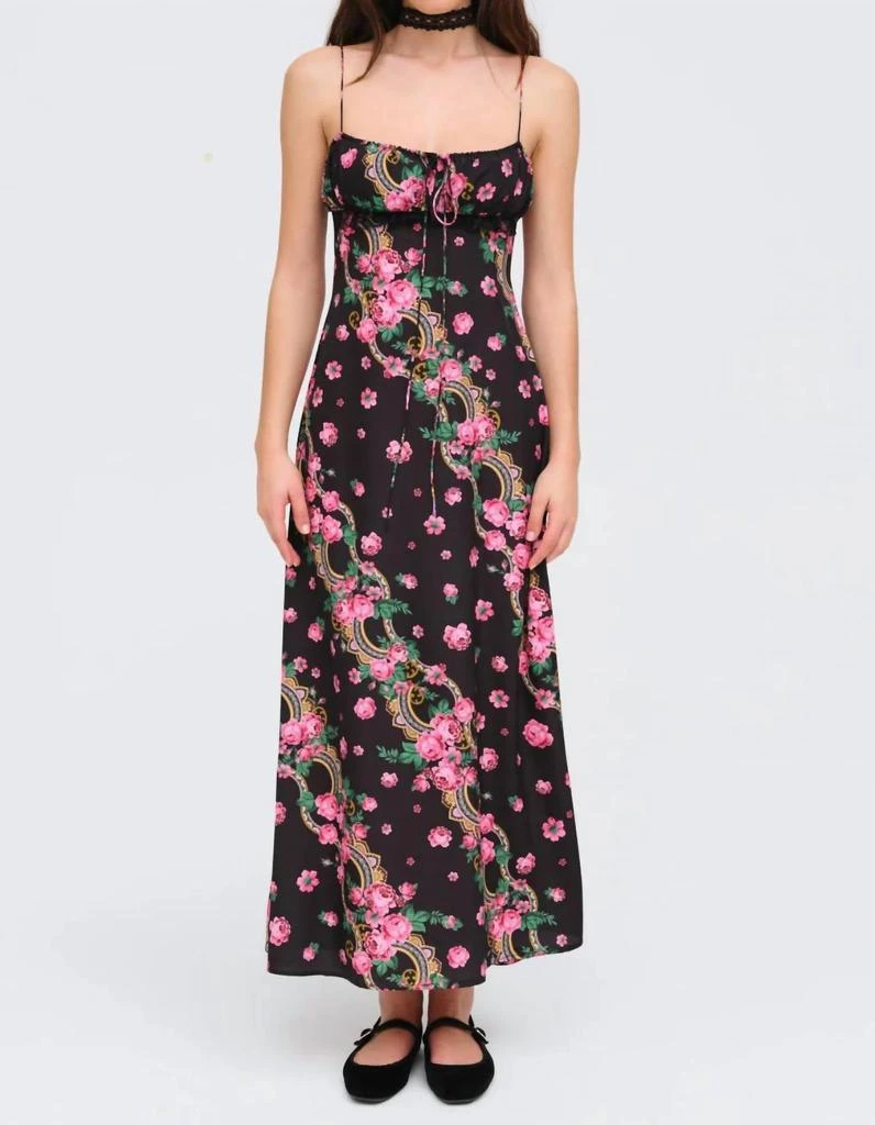 light blue dress black shoes For Love & Lemons Rosalyn Maxi Dress in Black – Cattivo main image 1
