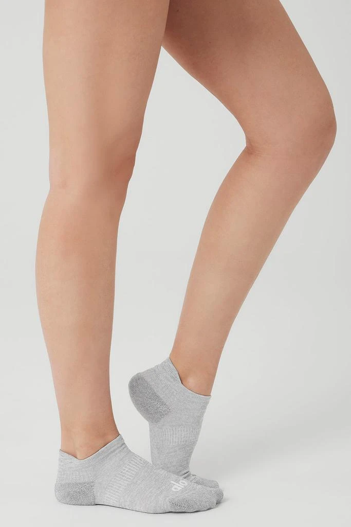 Alo Women's Performance Tab Sock - Athletic Heather Grey/White 3