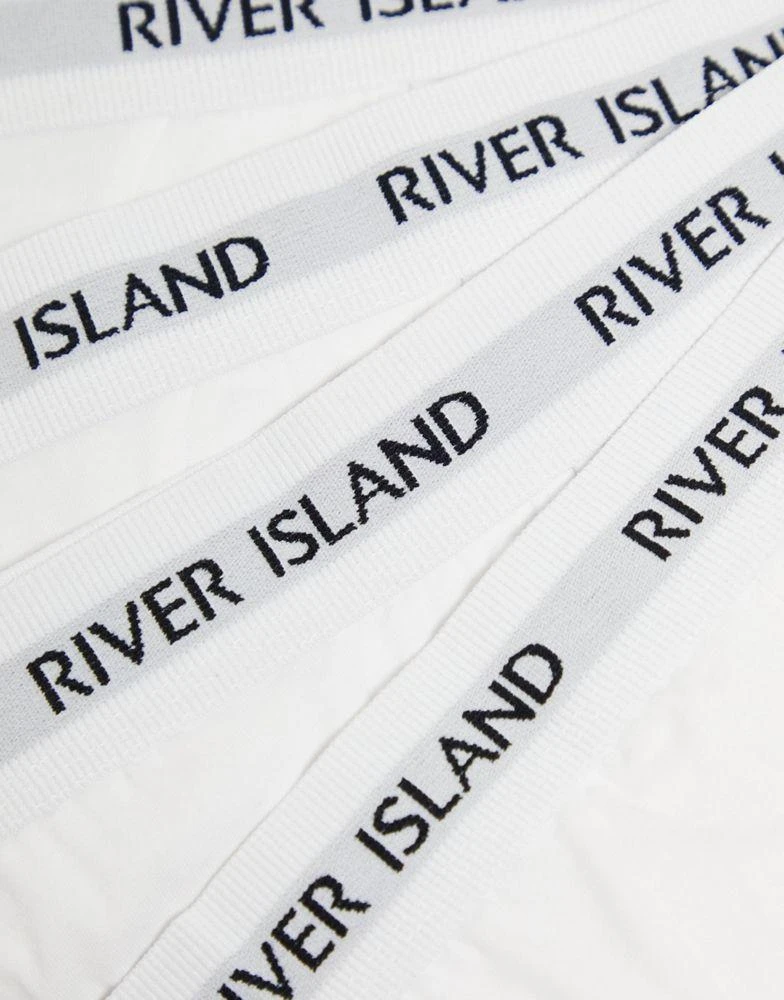 River Island River Island 4 pack ribbed waistband brief in white 4