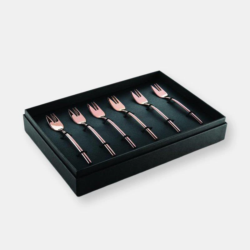 Mepra Due Bronzo 6-Piece Cake Fork Set 1