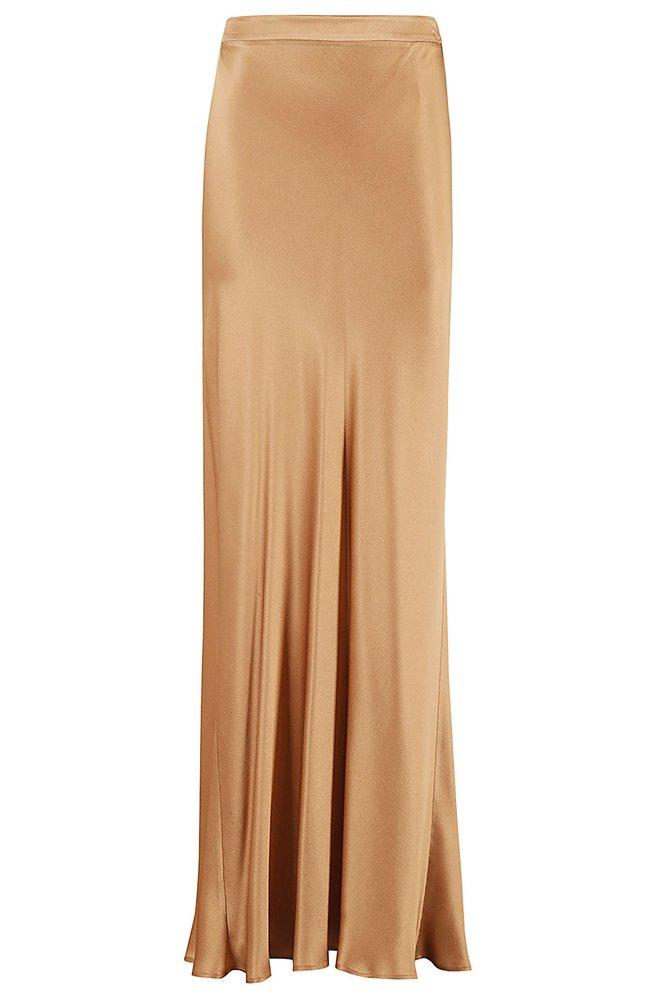 Antonelli Antonelli Pleat-Detailed Peplum Hem Maxi Skirt