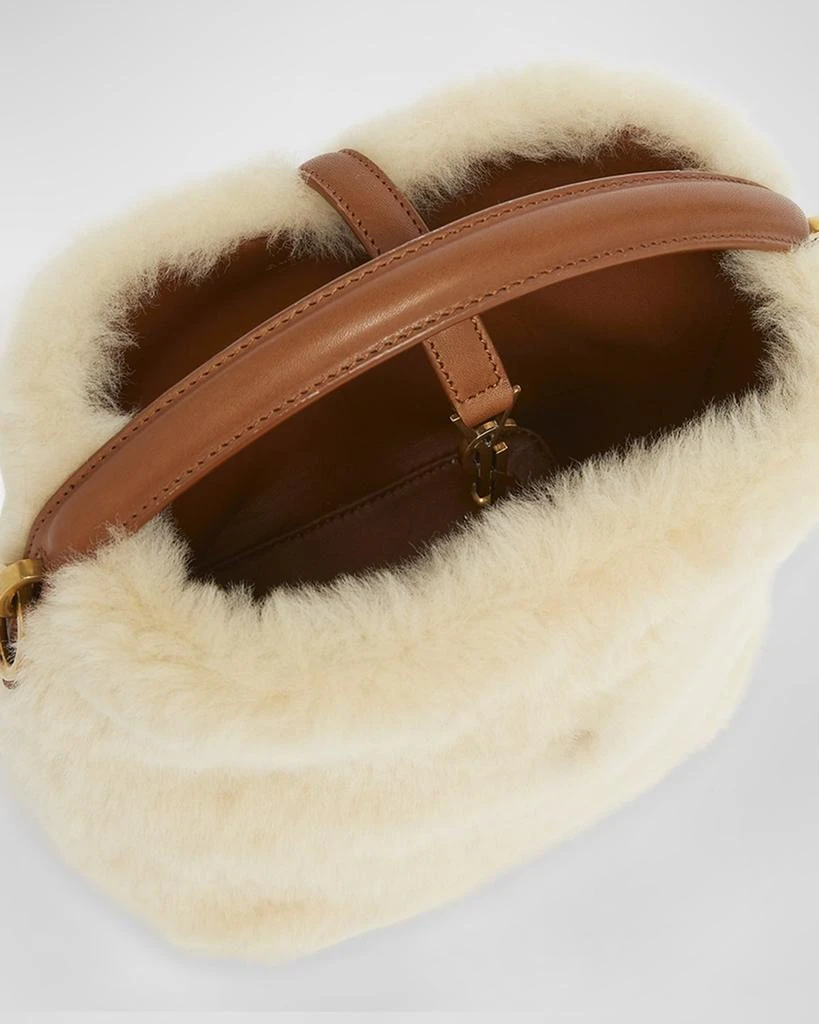 Yves Saint Laurent Le 37 Mini YSL Bucket Bag in Lamb Shearling Fur 4