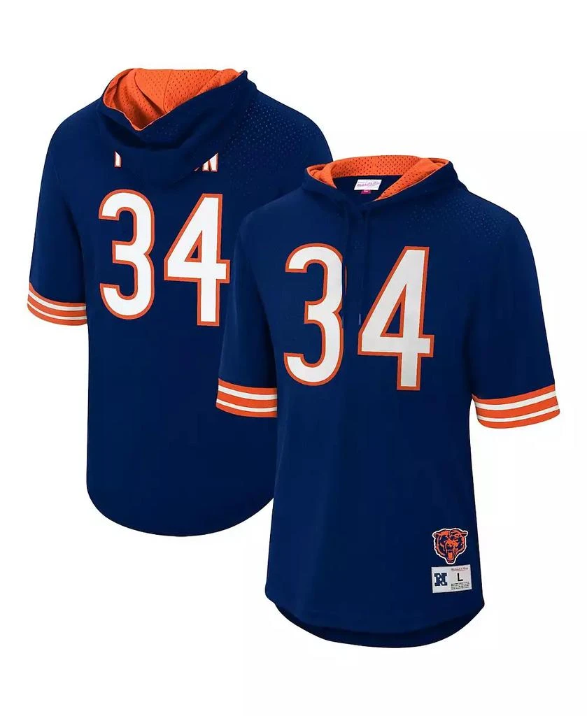 Mitchell and Ness Men's Walter Payton Navy Chicago Bears Retired Player Mesh Name and Number Hoodie T-shirt 1