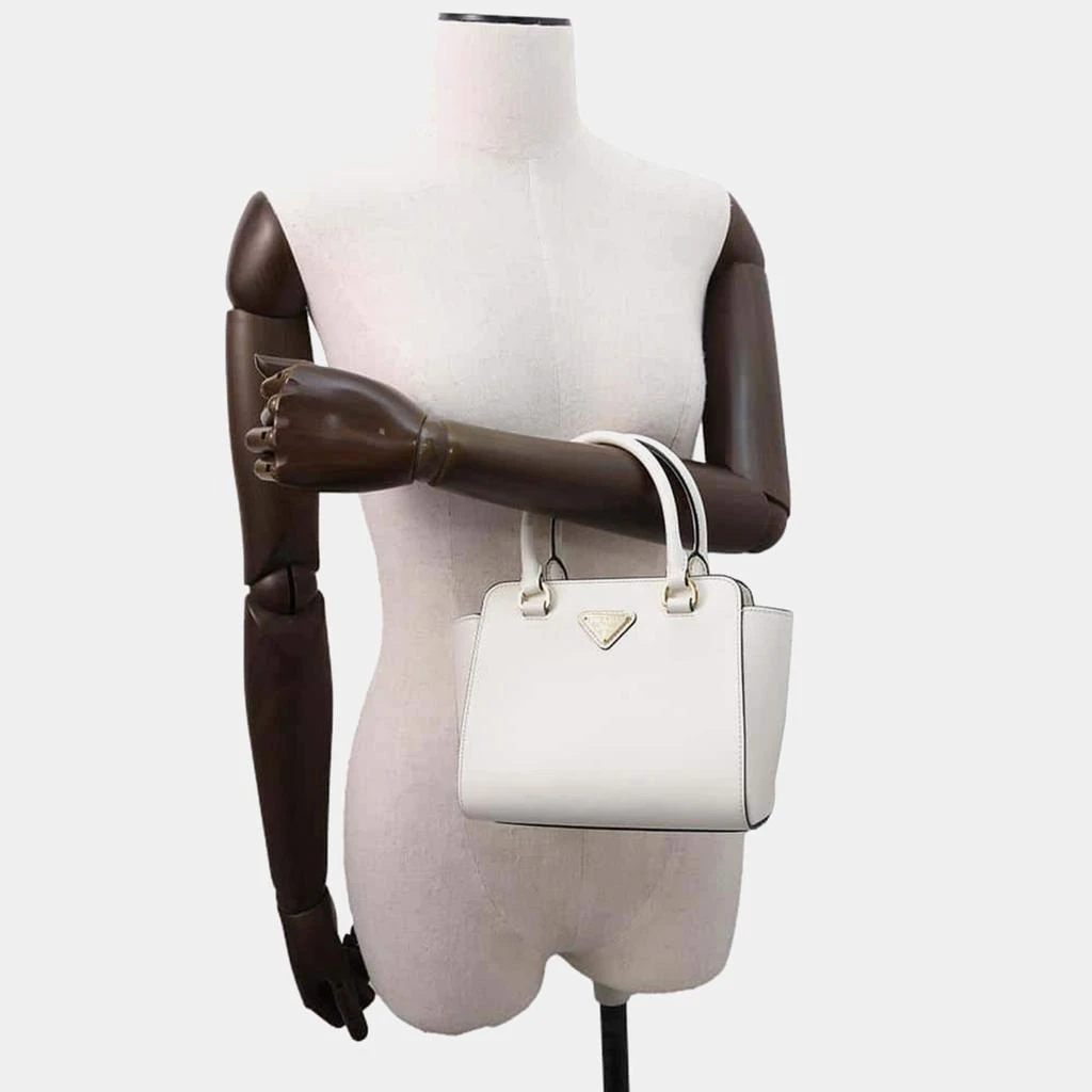 Prada Prada White Saffiano Leather Mini Shoulder Bag 12
