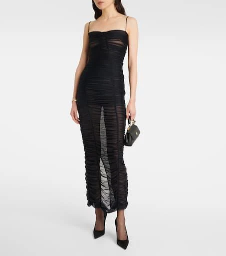 Dolce 
Gabbana Sheer draped tulle midi dress 2