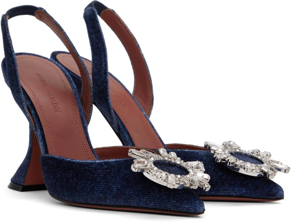 Amina Muaddi Blue Begum Sling Heels 4