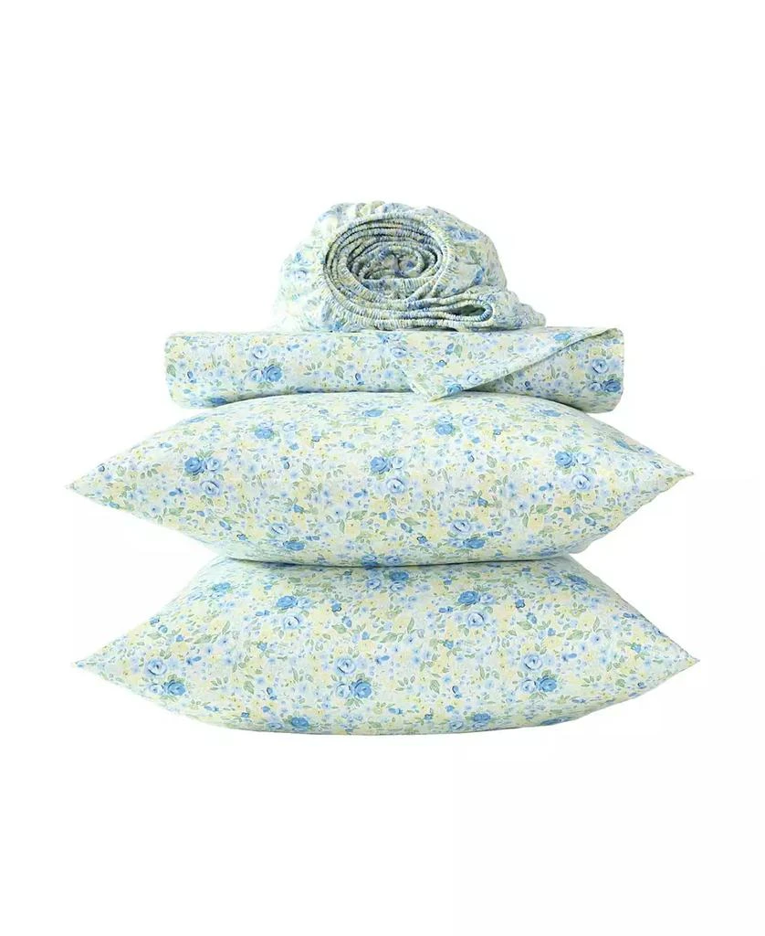 Laura Ashley Rowena 300-Thread Count Cotton Sateen 4-Pc. Sheet Set 6