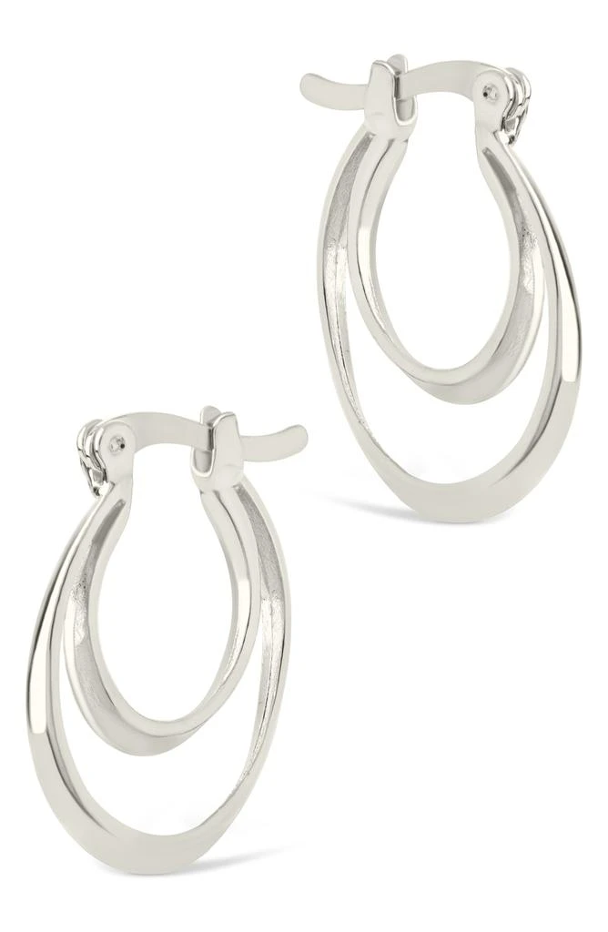 Sterling Forever Frankie Double Hoop Earrings 2