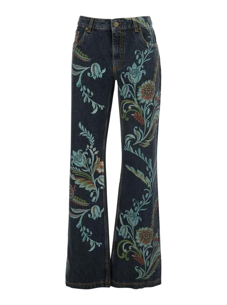 ETRO Etro Logo Patch Printed Denim Jeans 1