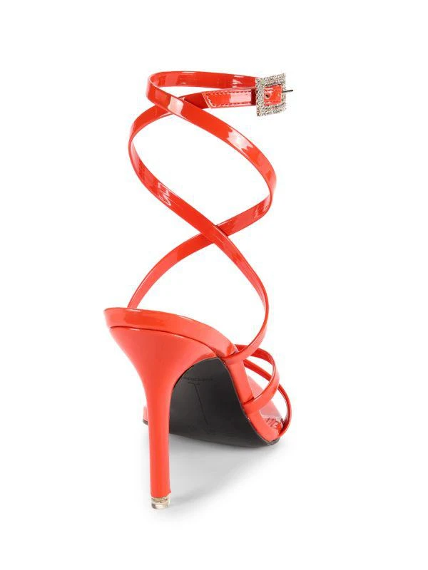 Black Suede Studio Kimora Strappy Patent Leather Sandals 3