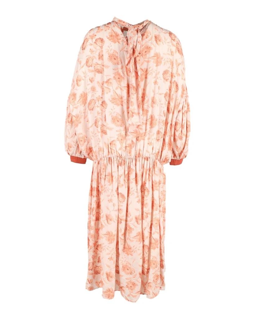 MOTHER OF PEARL Cold Shoulder Midi Dress in Floral Print Silk 3