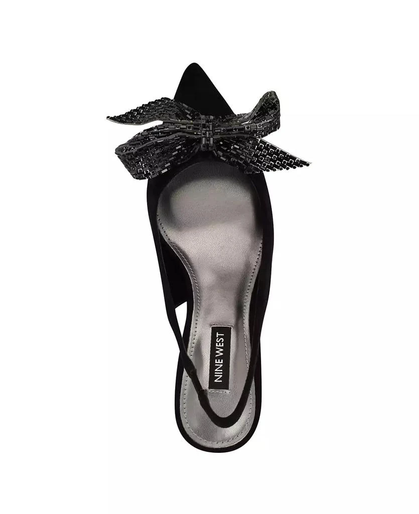 Nine West Women's Rills Embellished Bow Slingback Pumps 4