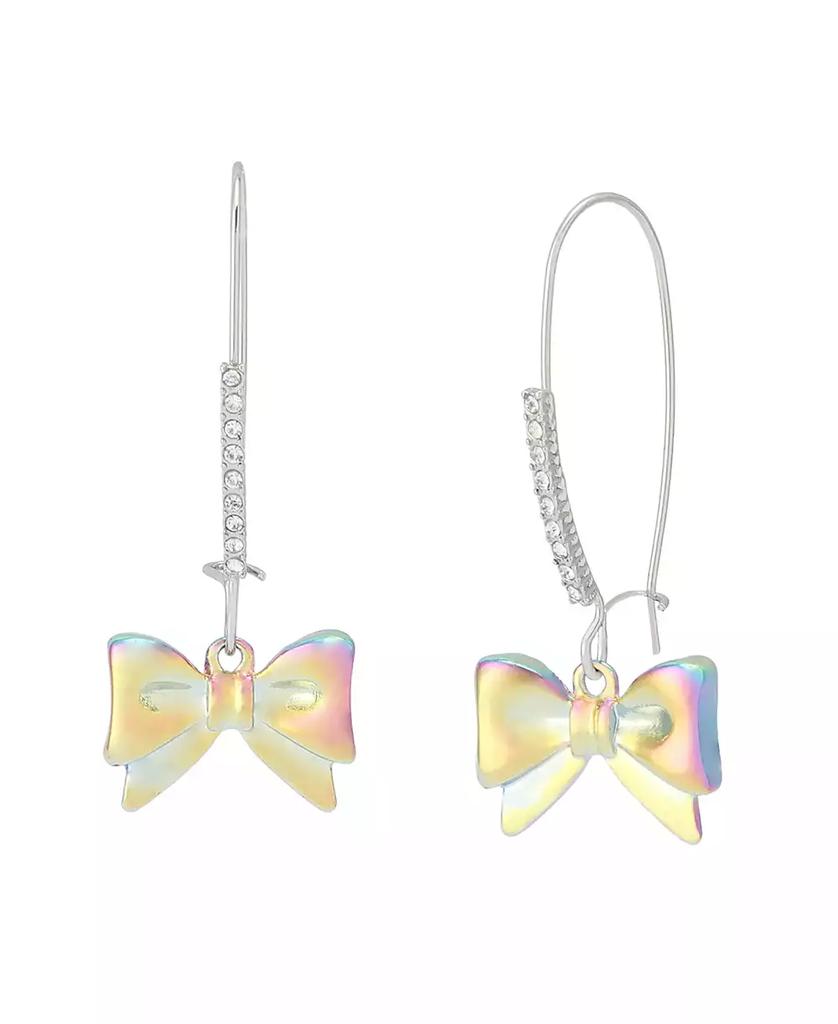 Betsey Johnson Faux Stone Kick Off Bow Dangle Earrings